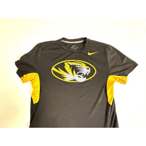 Nike Dri-Fit Missouri Tigers T-Shirt Black/Yellow Large Logo Unisex Men's Size M - Picture 9 of 16